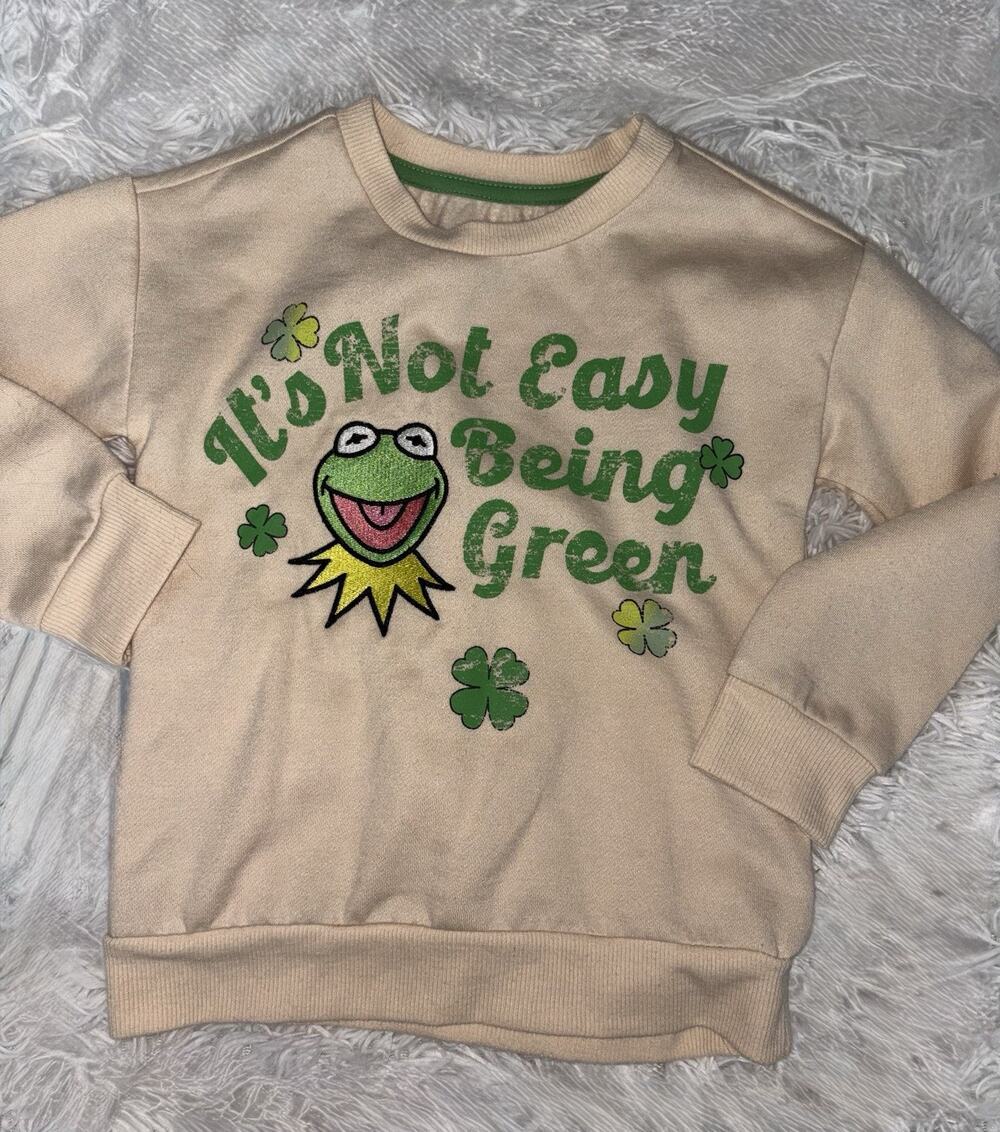 The Muppets 4T “It’s Not Easy Being Green” Kermit Sweatshirt. Grt. Shape. Cute!